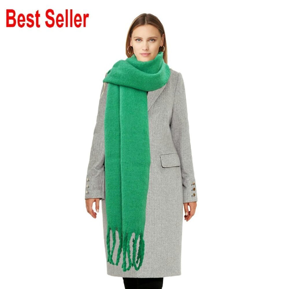 Oversized Cashmere Shawl Elegant Chic Winter Warm Blanket Scarf Tassel